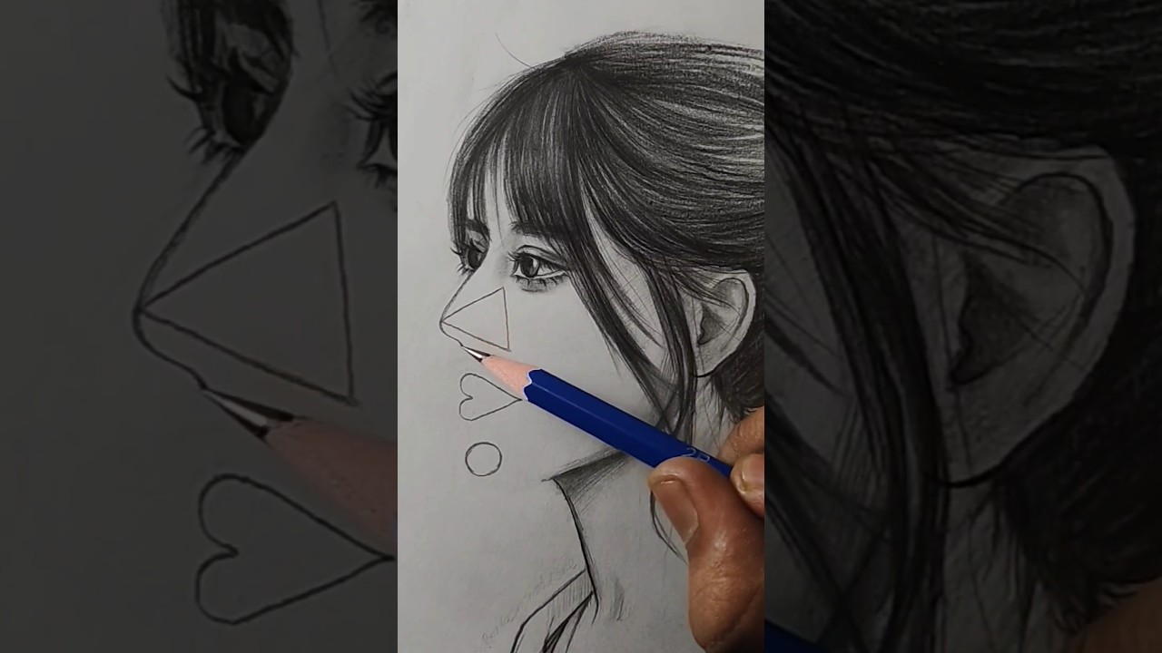 face drawing techniques ❤️✏️ #art #drawing #artist #paint #shorts #satisfying
