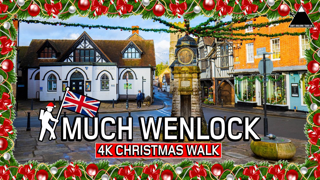 Christmas in MUCH WENLOCK | Festive Walk around Beautiful Town in Shropshire, UK