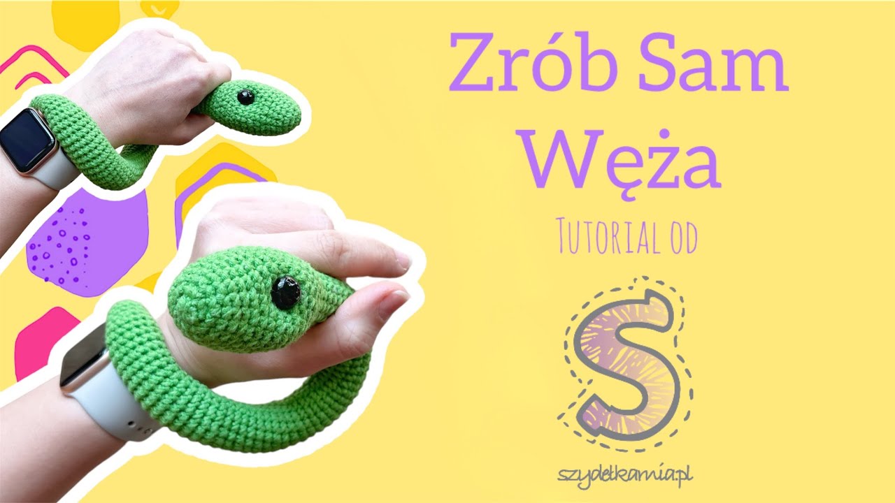 Zrób Sam maskotkę na szydełku ☆ Wąż ☆ seria Chińskie znaki zodiaku ☆ tutorial krok po kroku