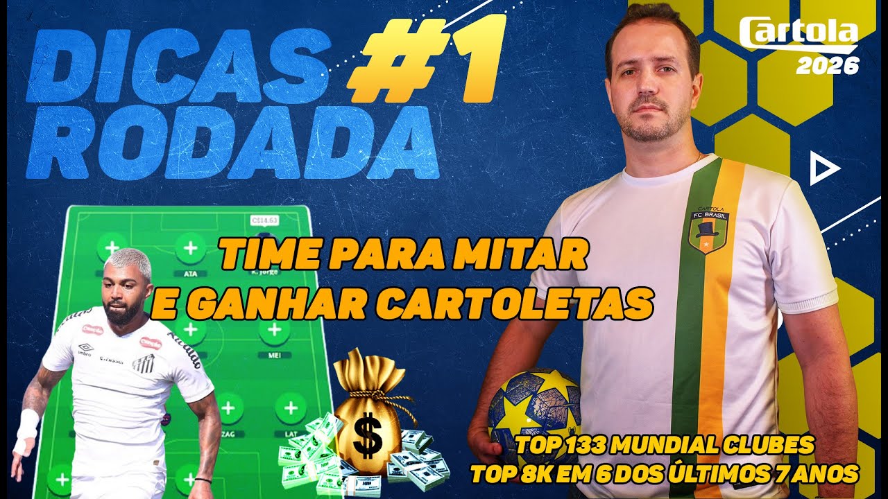 TIME PARA MITAR E GANHAR CARTOLETAS! Dicas da 1ª Rodada do Cartola FC 2026