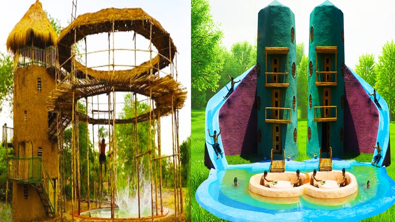 Sustainable Bamboo House Build with Underground Swimming Pool | Full Construction |