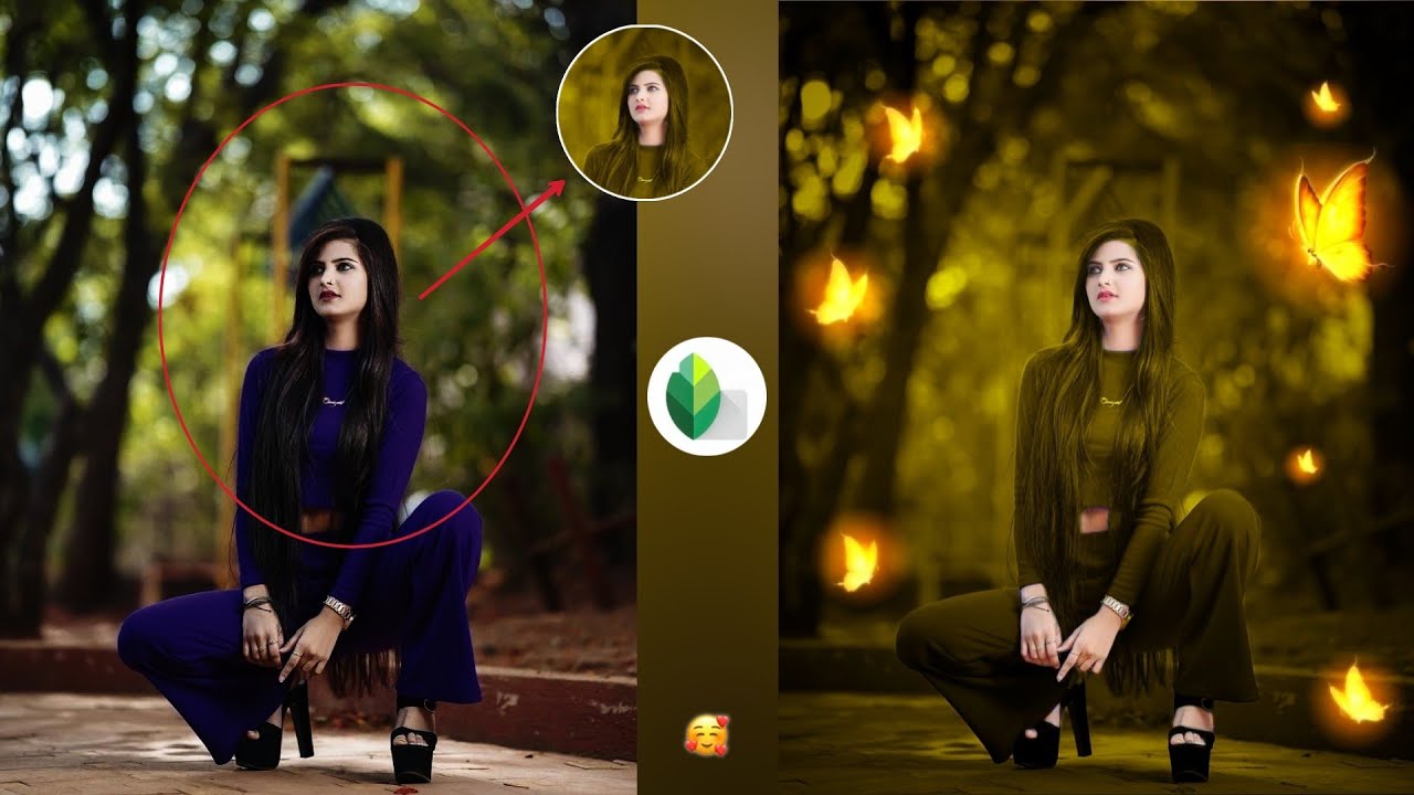 Snapseed Butterfly Concept photo Editing | New Yellow Tone Effect Photo Editing | HCN Editing