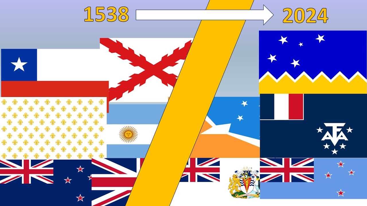 Evolution of ALL ANTARCTIC Flags throughout History (1538-2024)