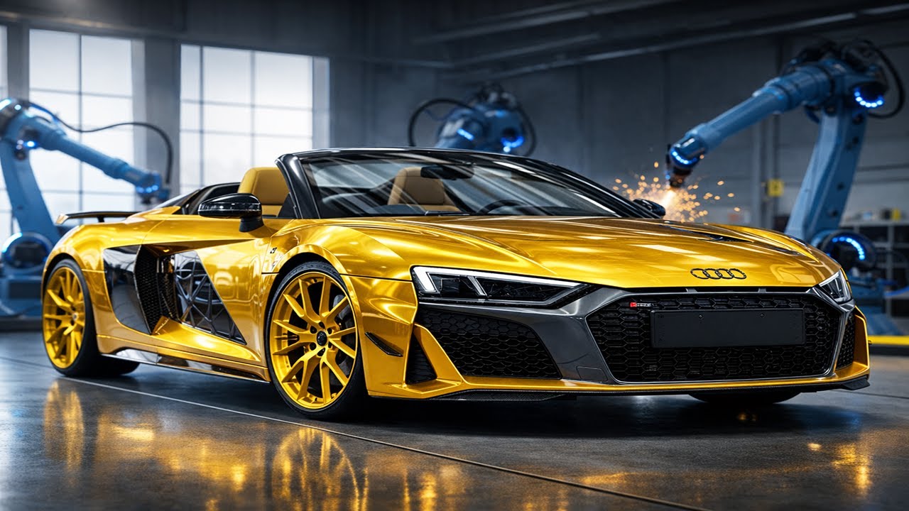 Crafting the Gold Audi R8 Spyder: Hand-Built V10 & Aerospace Engineering