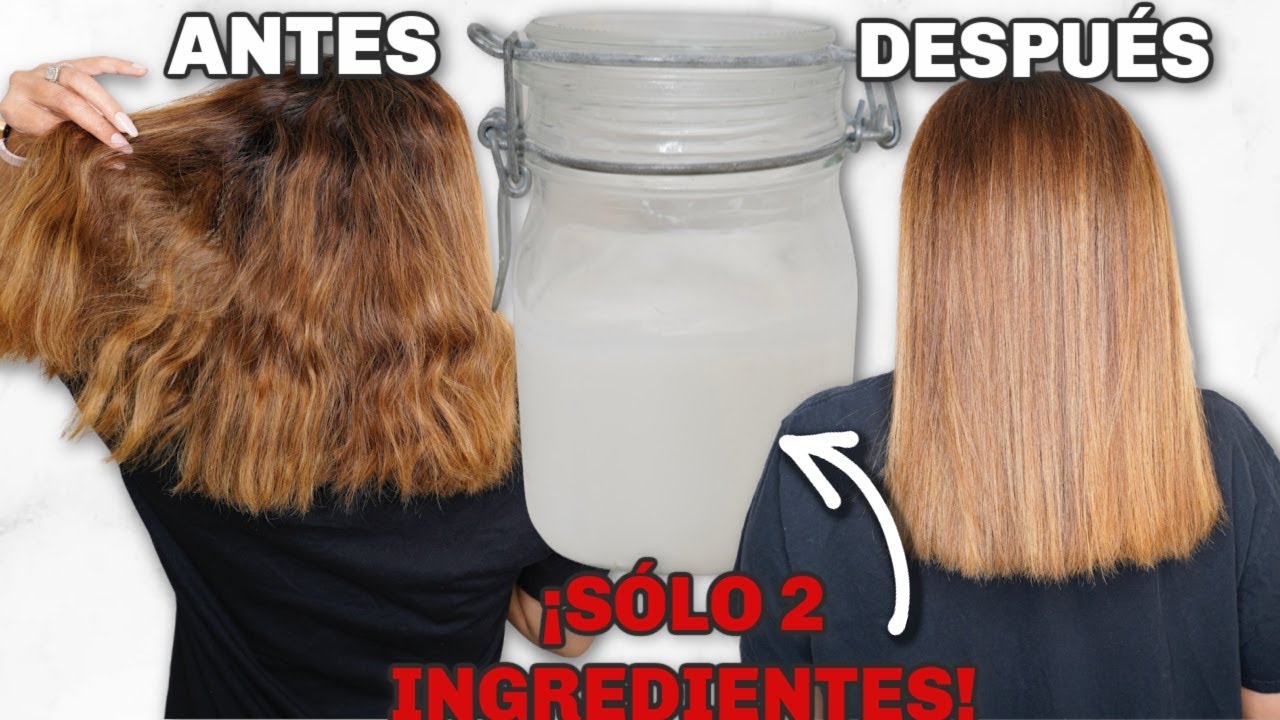 Alisado permanente en casa usando solo 2 ingredientes ♡ cabello liso en minutos.