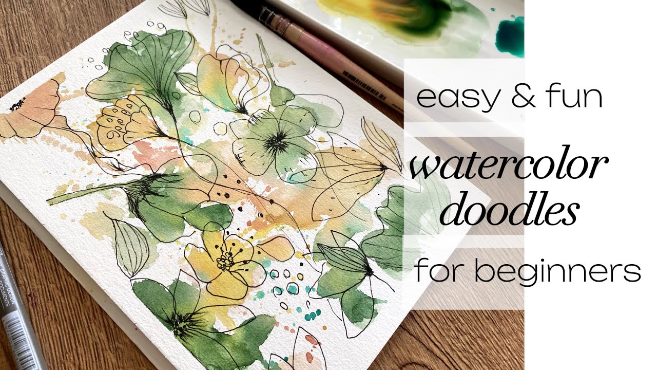 Abstract Watercolor Floral Doodles for Beginners | Fun and Easy Painting