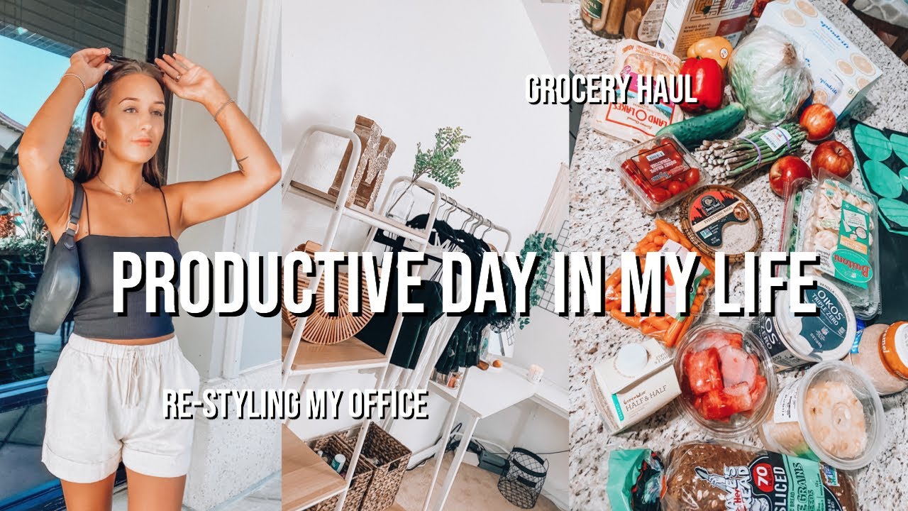 PRODUCTIVE VLOG: Re-styling my office, grocery haul, workout, etc