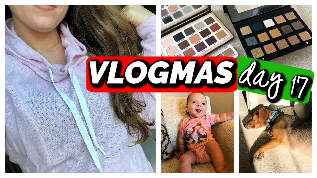 VLOGMAS DAY 17 | My Eyeshadow Palette Collection, New Clothes, Gigi's Almost Crawling!!