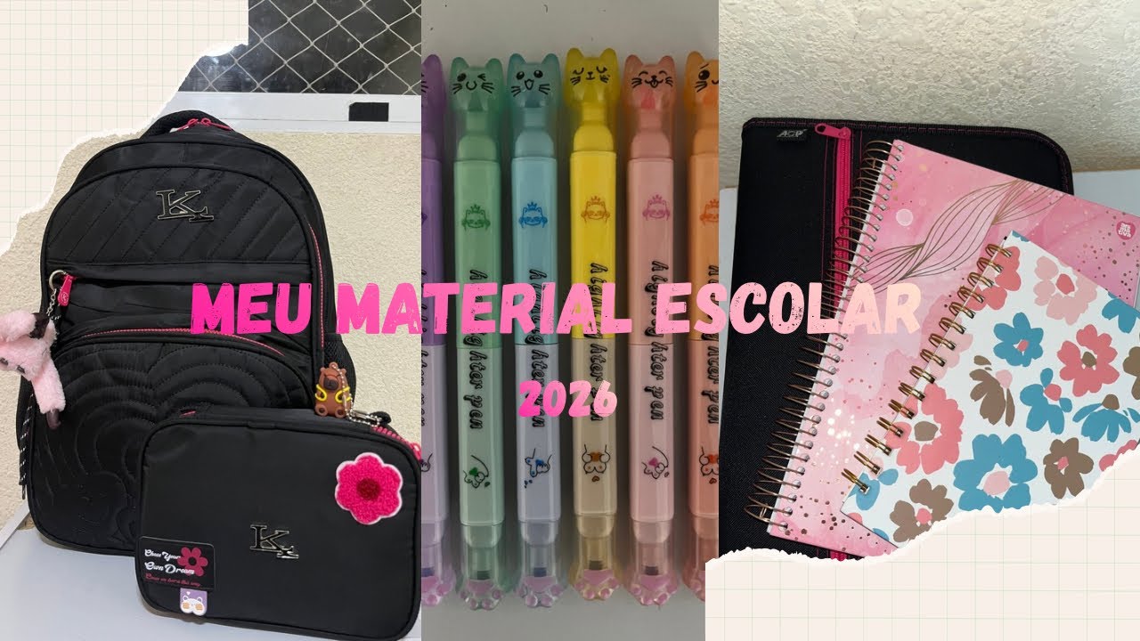 Meu material escolar de 2026 🩷