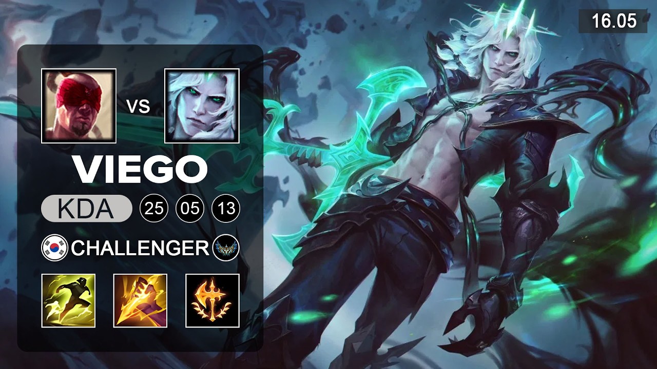 Viego vs Lee Sin Jungle - KR Challenger - Patch 16.05 Season 16