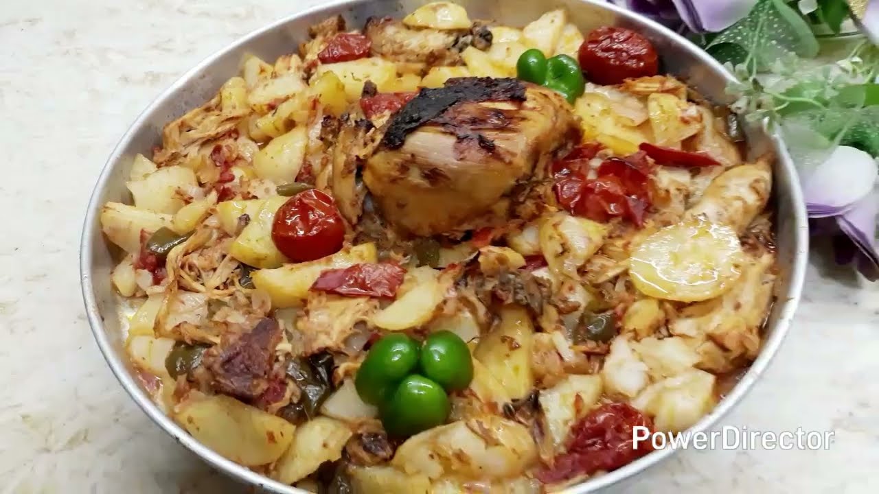 صينية بطاطس ني × ني مع فراخ من مطبخ الشيف هناء ناجي 
