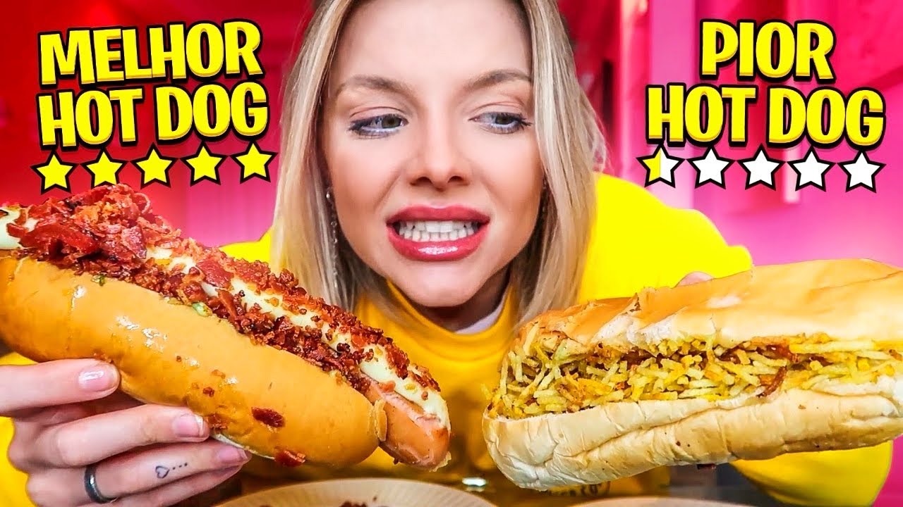 PROVEI O HOT DOG DE PIOR E MELHOR AVALIAÇÃO DO APLICATIVO