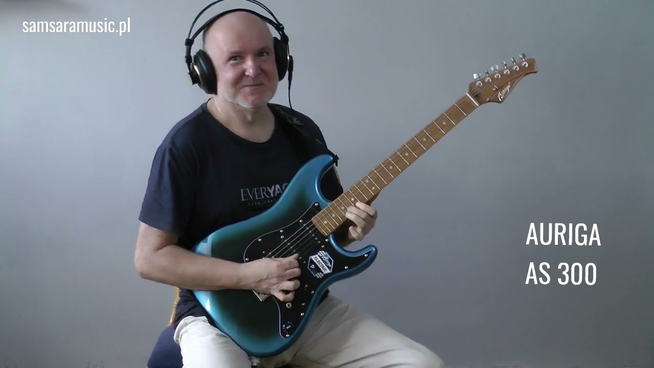 Auriga AS300 Gitara elektryczna Super Strat Style Sound Check Test