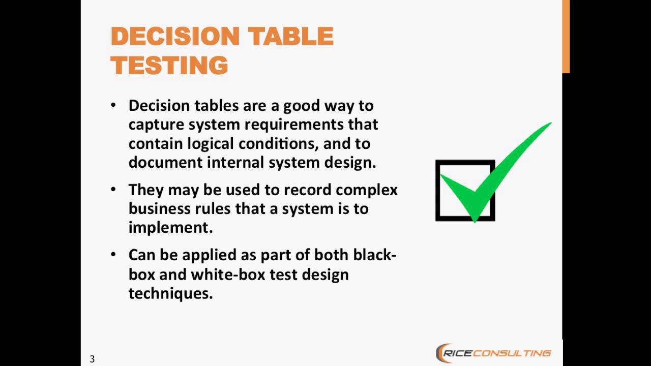 Webinar on Decision Tables
