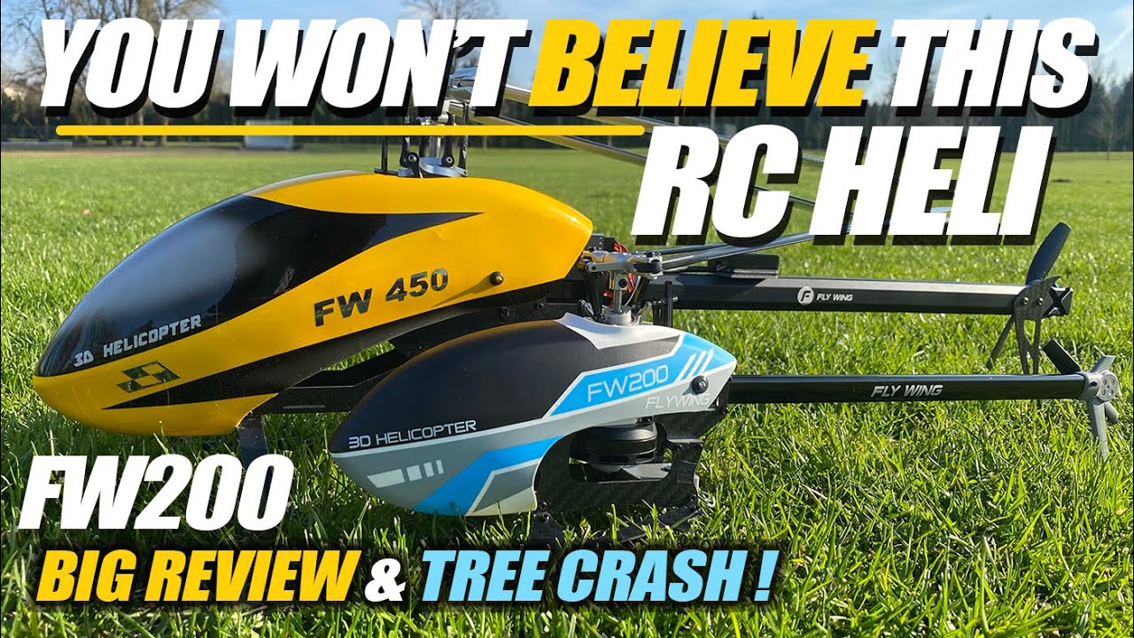 FUTURE HELI that's TOUGH AS NAILS!!! - Fly Wing FW200 Smart GPS RC Heli - REVIEW & TREE CRASH 🏆