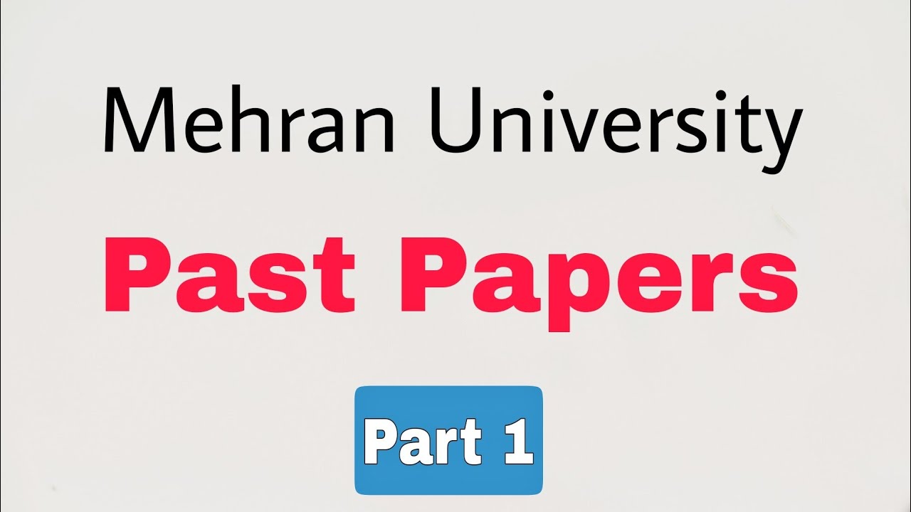 Mehran University Past Papers||Mehran University Entry Test Preparation