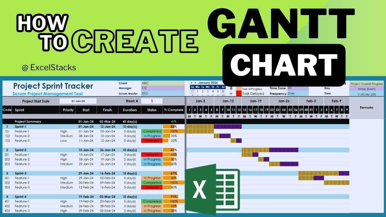 Create a Gantt Chart in Excel | Step-by-Step Tutorial