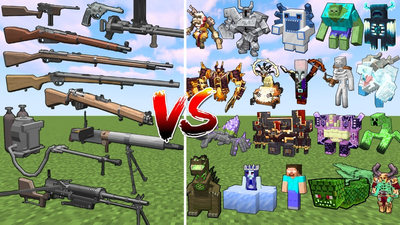 What TaCZ Lavender Gun can Defeat the Most Minecraft Boss Mobs in a Row?
