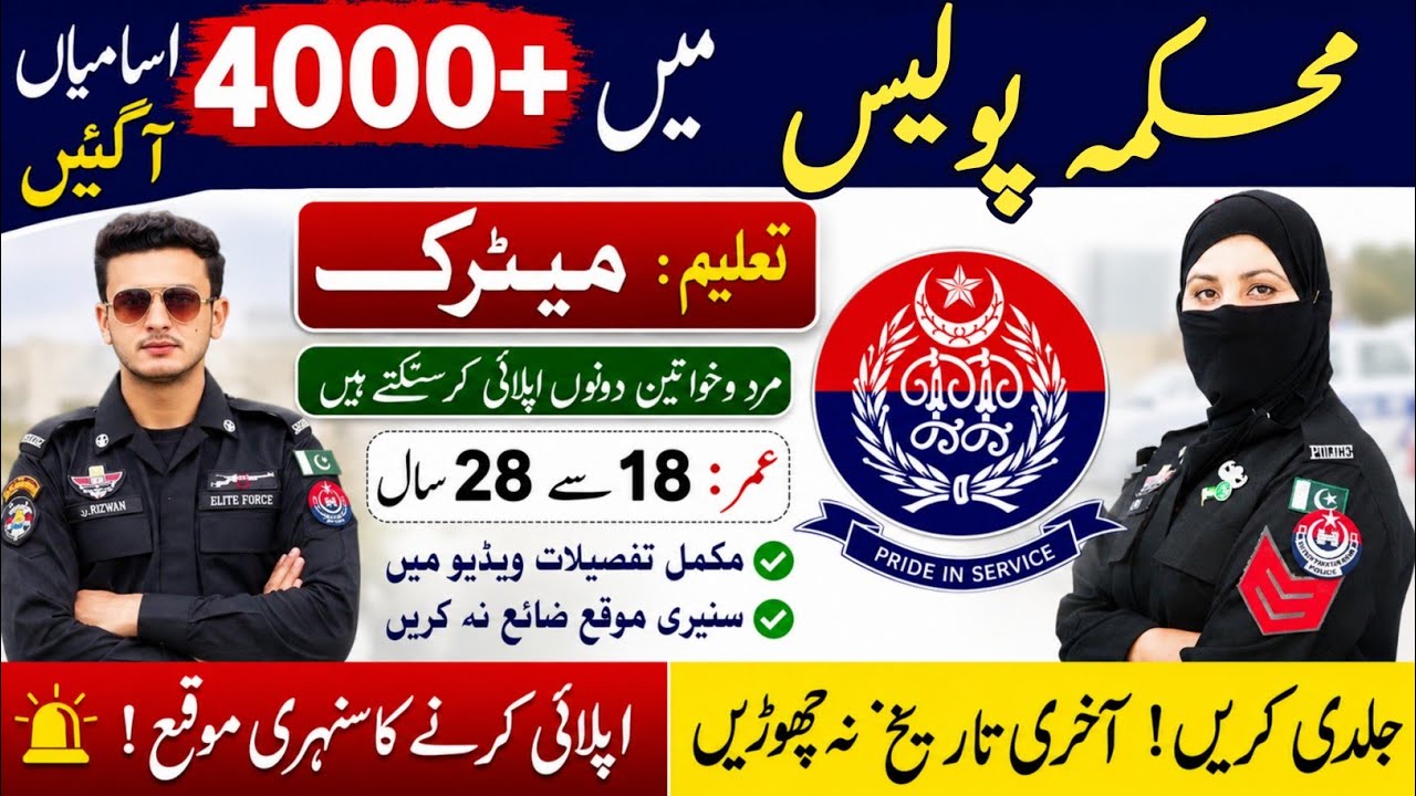 Police New Jobs | Police Jobs | Sindh Police Jobs 2026 | New Government Jobs in Pakistan