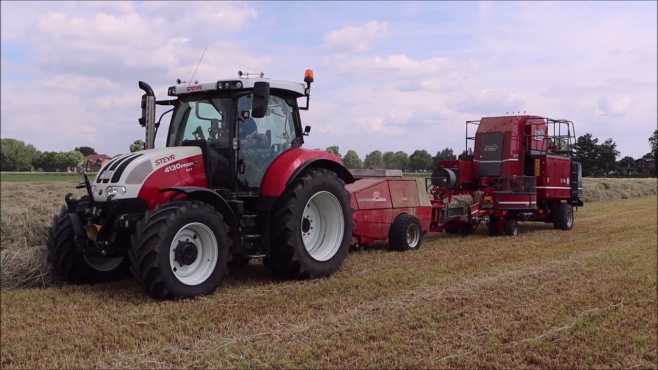 Steyr mit Lely Presse und Bale Baron 4240T!