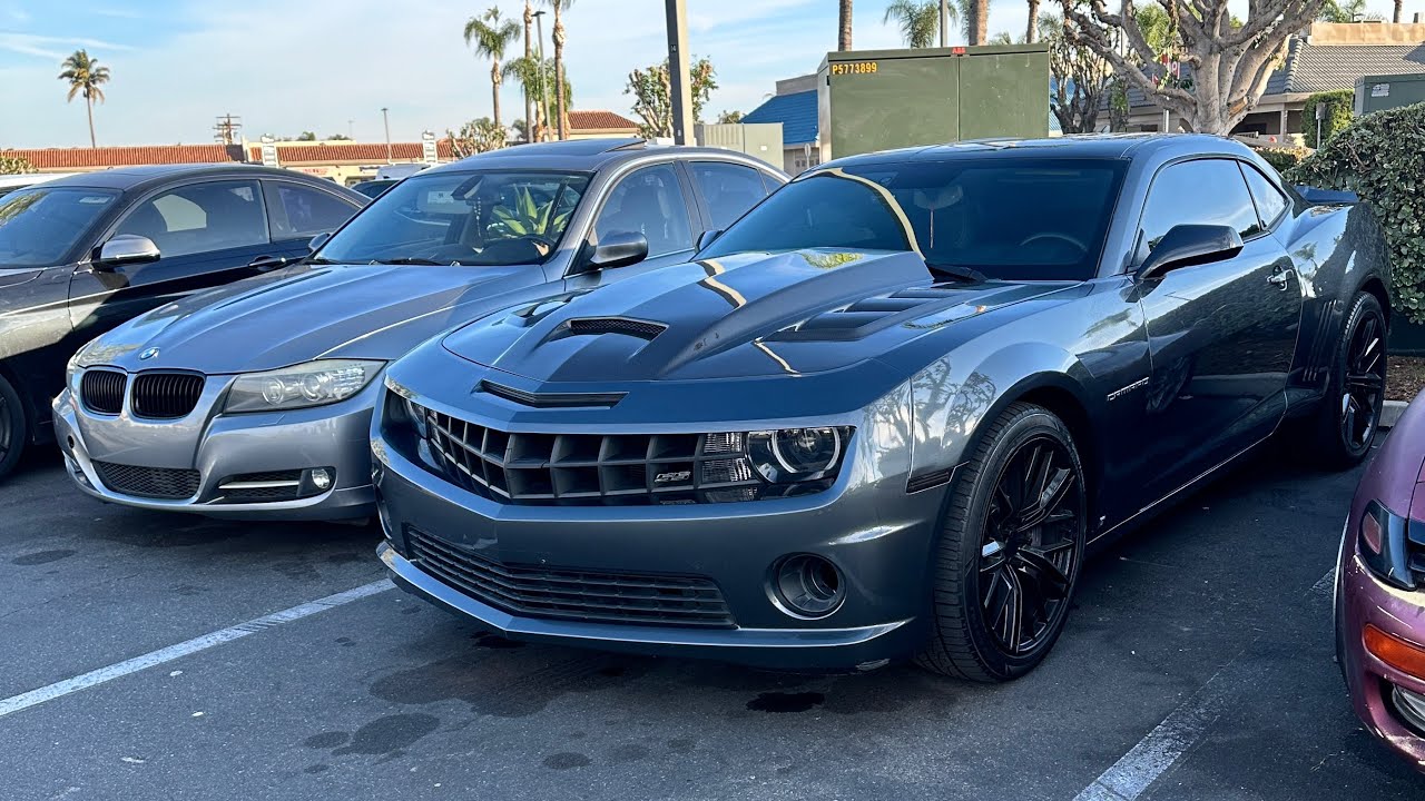 Camaro SS and BMW cut up on the freeway, INSANE TIGHT CUTS AT 140mph+