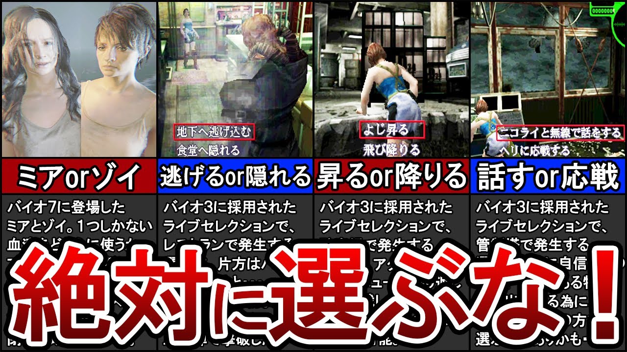 【ゆっくり解説】バイオの選んではいけない選択肢７選！