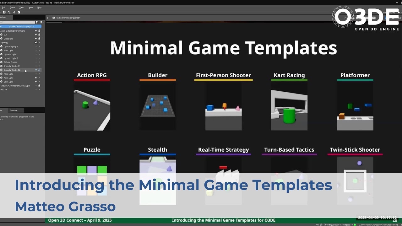 Introducing the Minimal Game Templates for O3DE