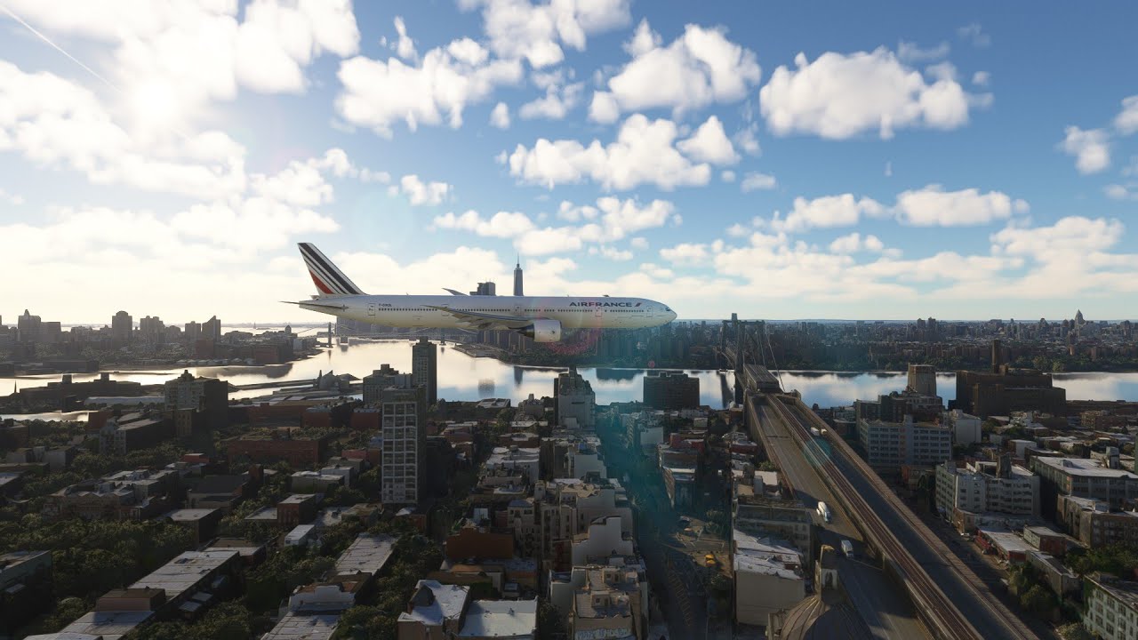 Un avion français décolle parfaitement de l'aéroport de New York.