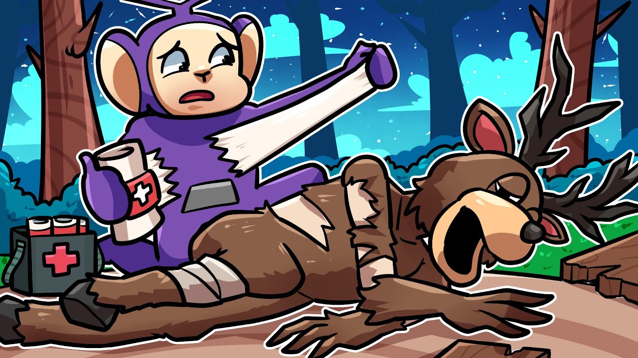 DEER MONSTER HELPED ME SURVIVE! | Tinky Winky Plays: 99 Nights in The Forest