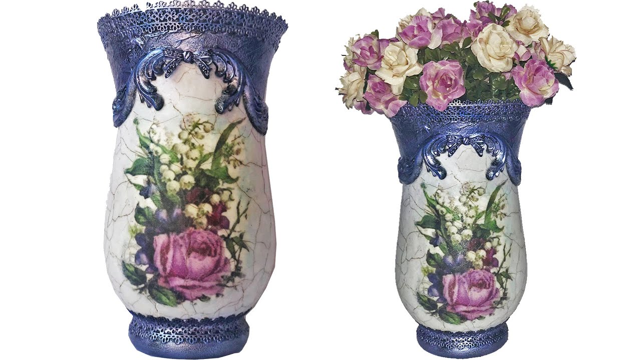 DIY FLOWER VASE WITH RICE PAPER / BEAUTIFUL VASE / TUTORIAL FOR FLOWER VASE