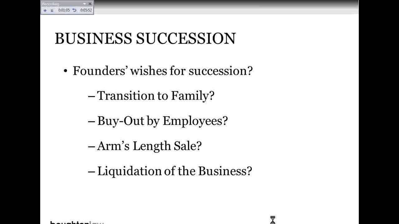 Seminar Presentation: Succession Planning for Family Owned Businesses