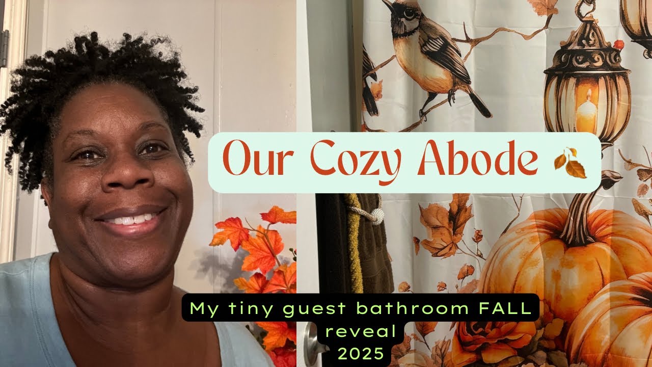 2025 Tiny Guest Bathroom FALL Reveal🍂