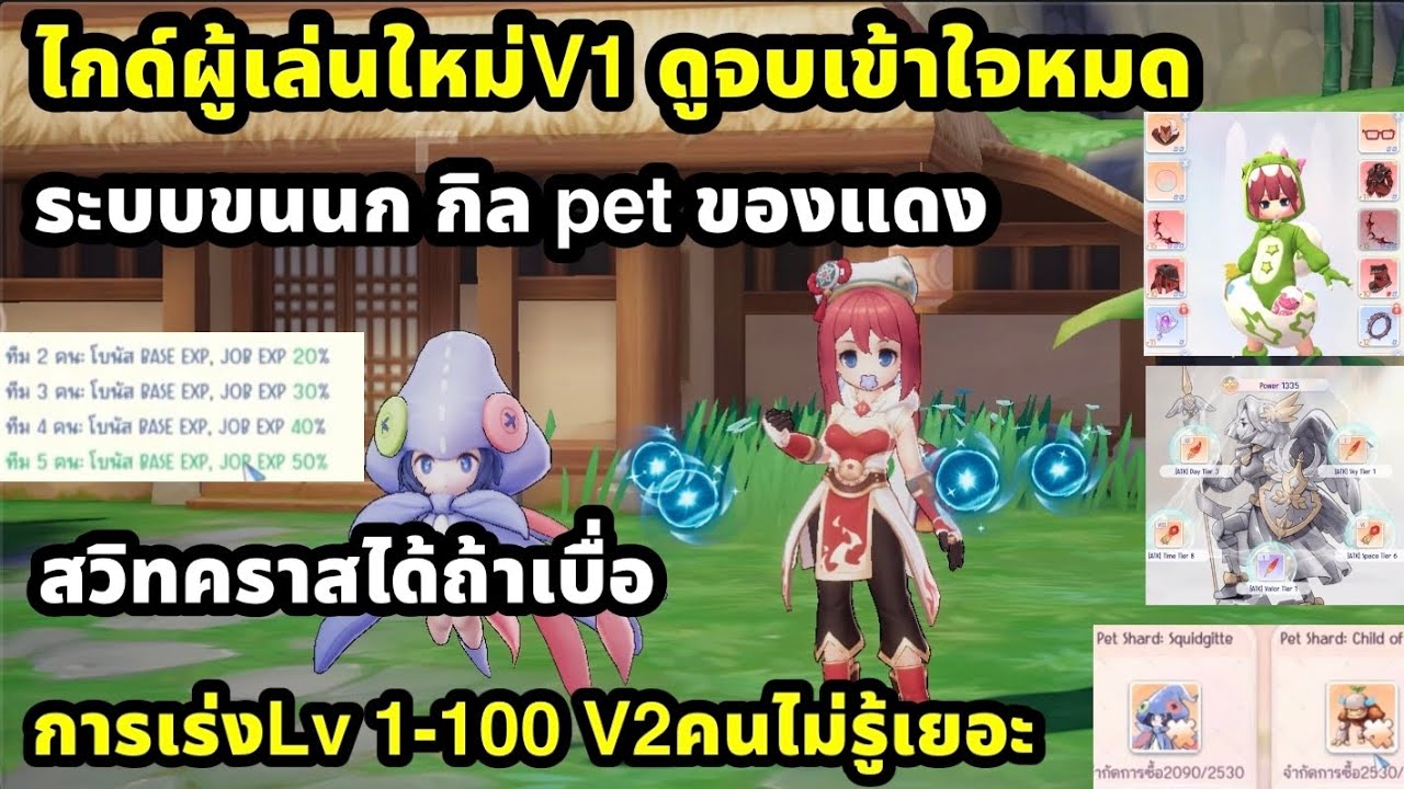 Ragnarok origin classic ไกด์ผู้เล่นใหม่v1 ดูจบเข้าใจเกมหมด การเร่งlvไวสุด สวิทคราส ขนนก pet ของแดง 