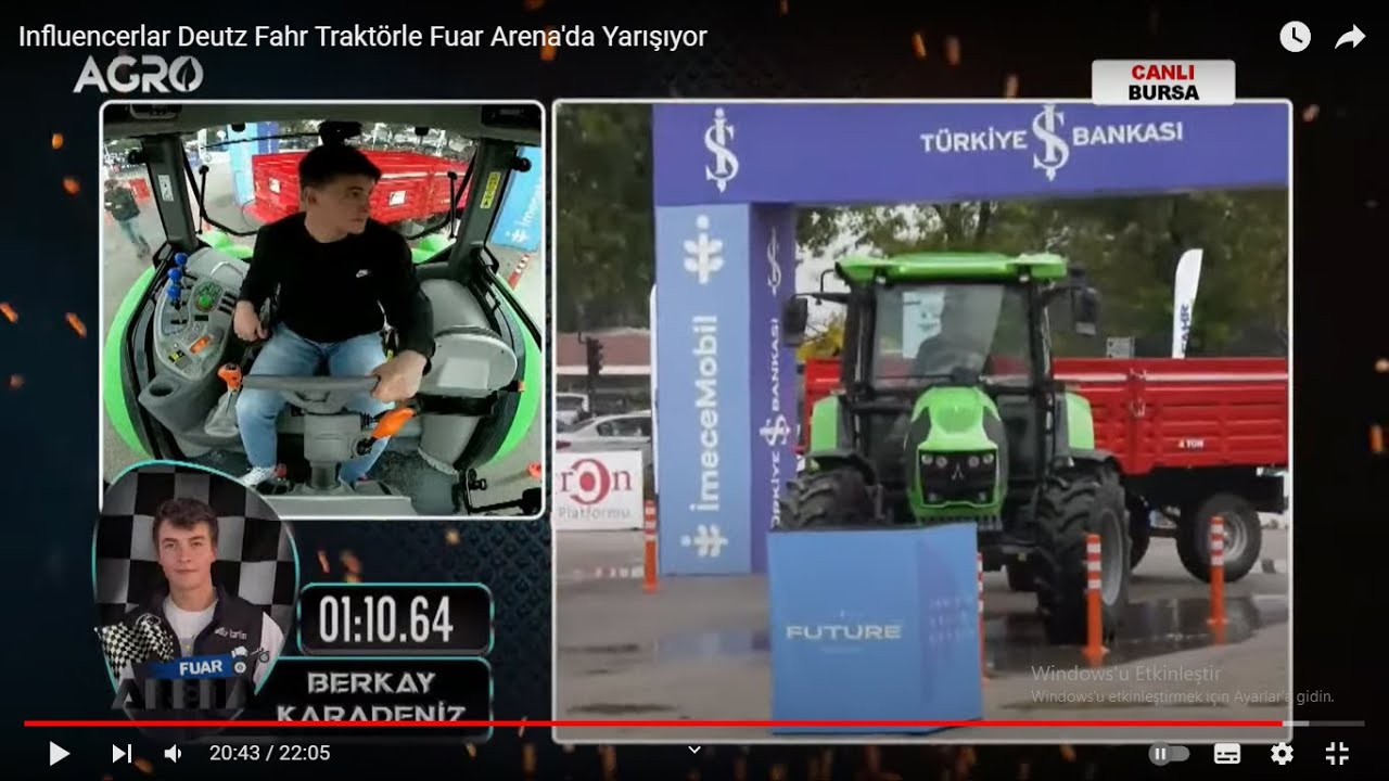 Influencerlar Deutz Fahr Traktörle Fuar Arena'da Yarışıyor