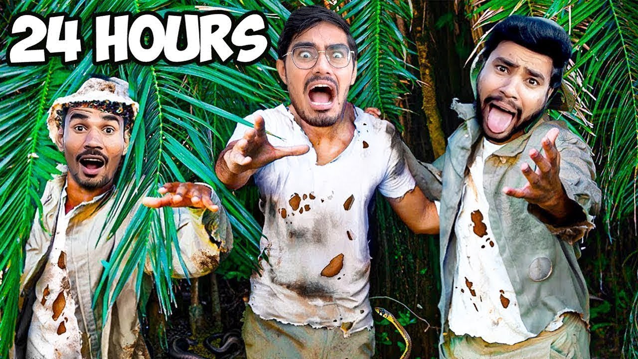 24 Hours In Jungle Challenge  Will I Survive