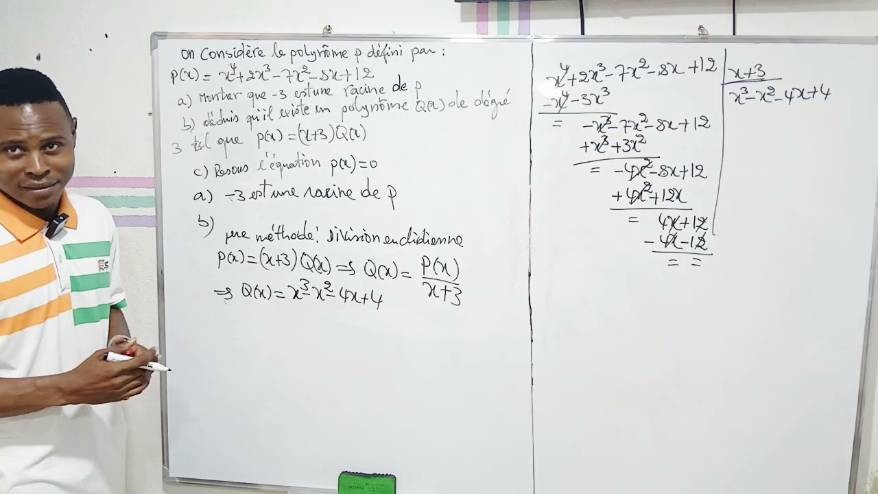 Résoudre une équation polynomiale pas à pas : Racine, factorisation et résolution complète