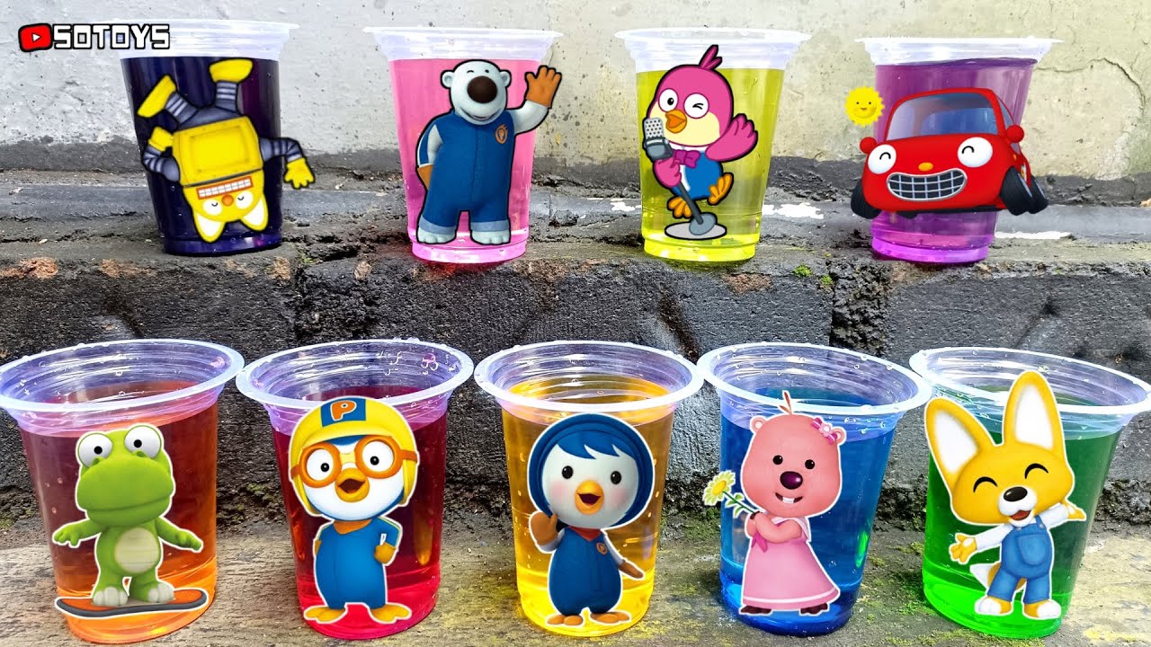Pororo Bermain Air Warna Warni Bersama Edy, Poby, Crong, Loopy, Patty, Harry, Tongtong, Rody