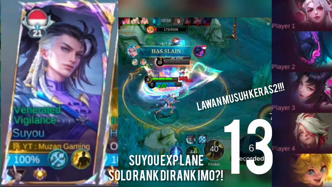 Suyou Exp Solo ranked di rank imo langsung dikasih musuh sekeras ini?!{MLBB S39 Episode 13}