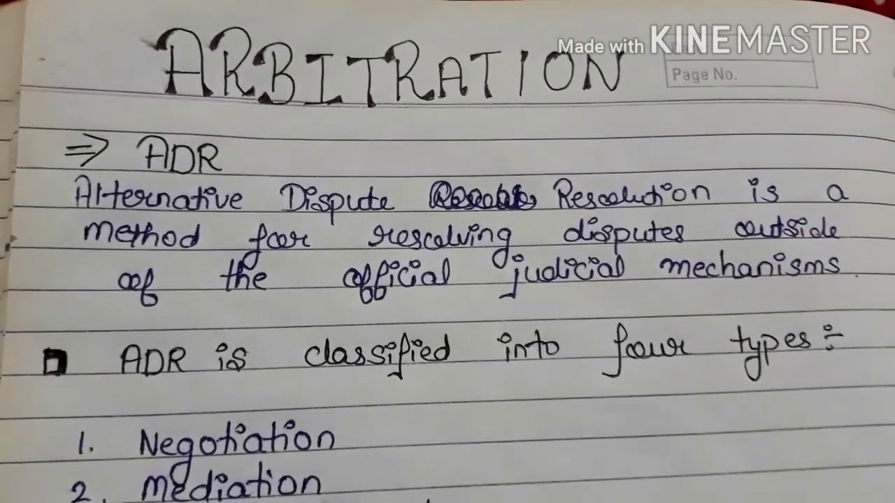 ARBITRATION (PART-1) / LLB NOTES