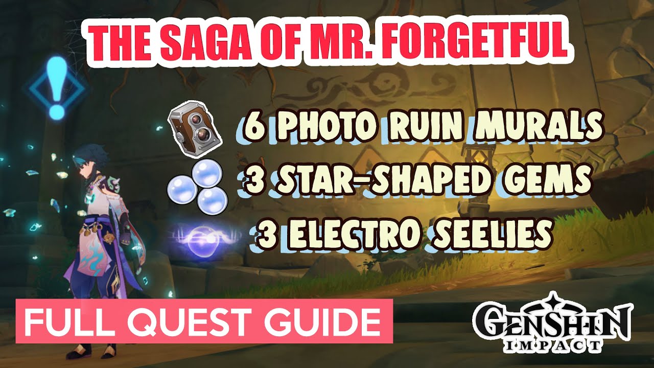 How to: ALL 3 Star-Shaped Gems Locations | Take a photo of the ruin murals | Genshin Impact