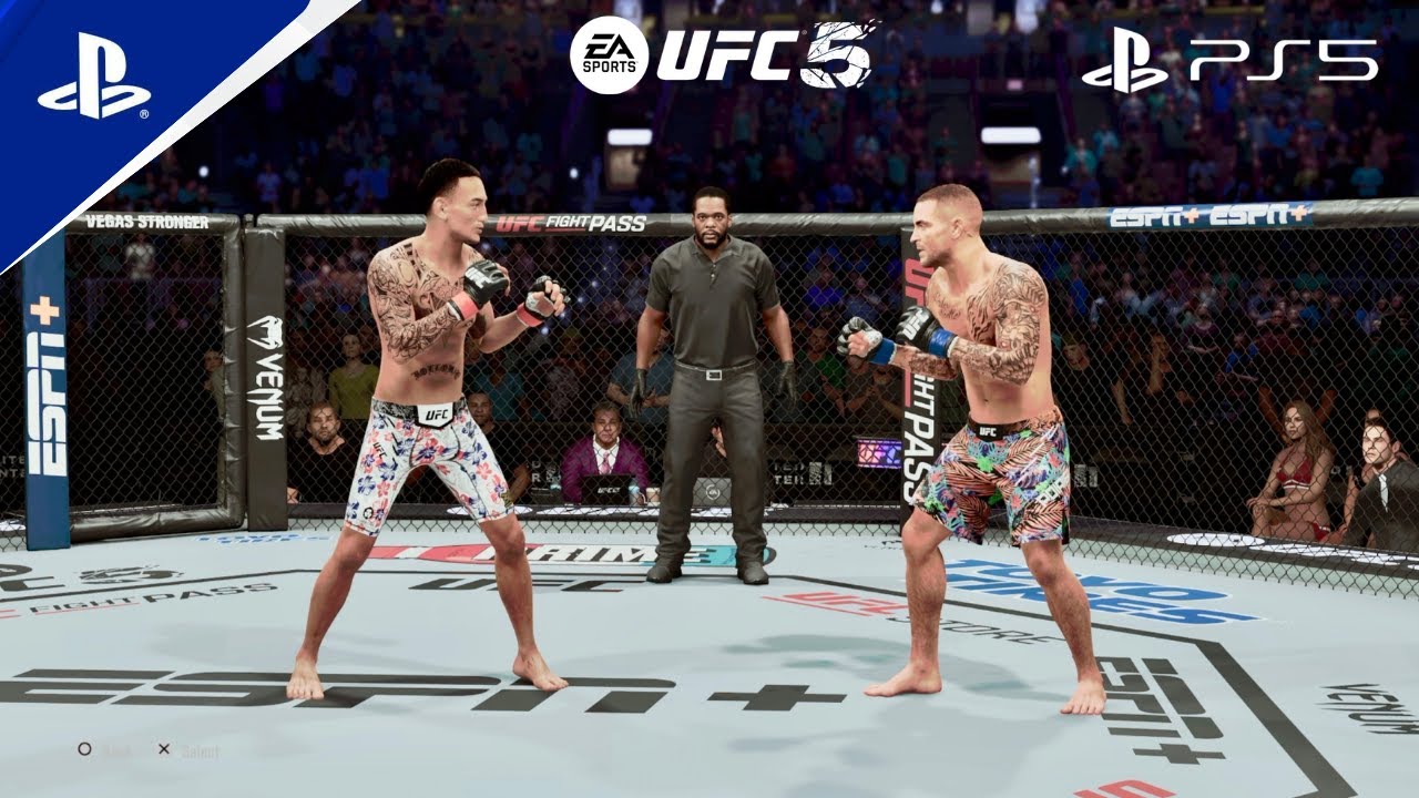 UFC 5 - Max Holloway vs Dustin Poirier | Full Fight Gameplay | No Commentary | PS5 2K 60FPS