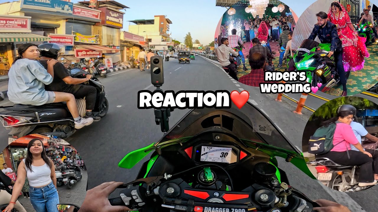 First Day in College on My Kawasaki Zx10r | Cute Girl Reaction | Market Reaction 7 #z900 #cute