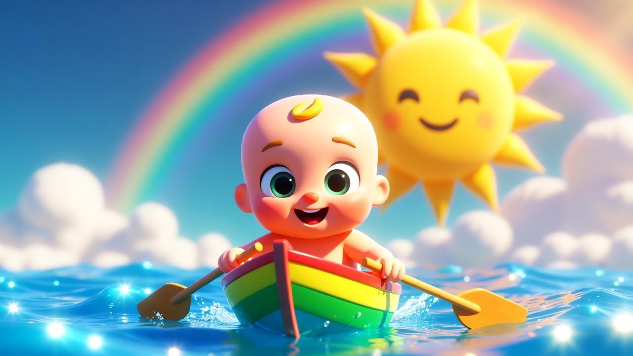 Row Row Row Your Boat 🚣‍♂️ | 3D Loop Nursery Rhyme for Toddlers #rhymes #nurseryrhymes #kidzabloom