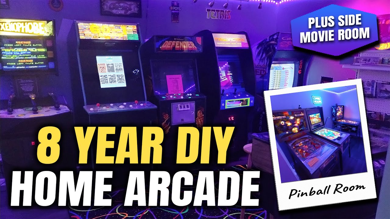It Took 8 Years to Build This Basement Arcade & Movie Room