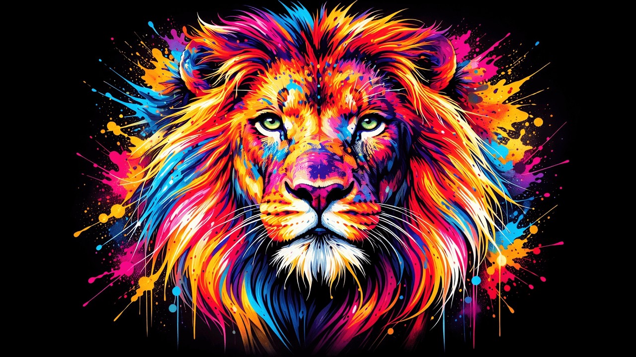 Majestic Pop Art Lion | Modern Ambient TV Background | Display for Living Rooms