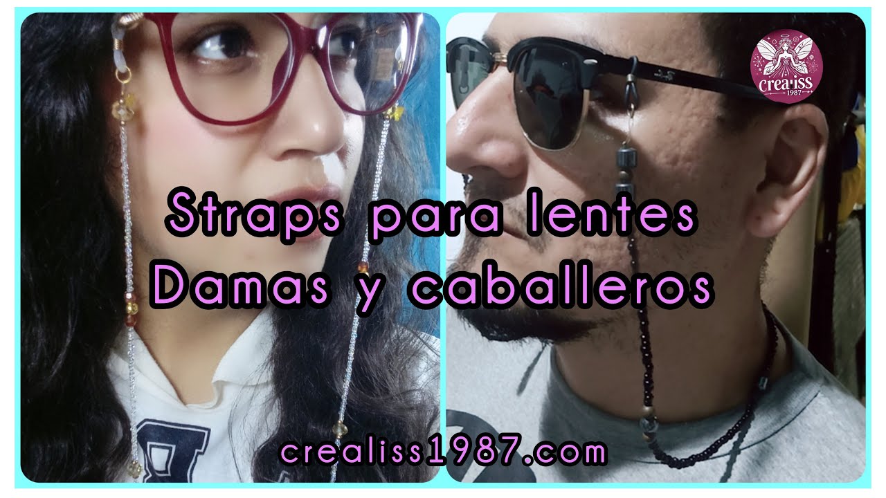 cadena para lentes /como hacer un sujetador de gafas para dama y caballero