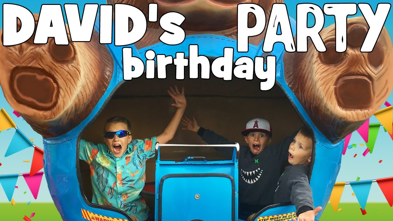 David's BEST EVER Super Fun Family Birthday Party With Fast Rides & Giant Slide