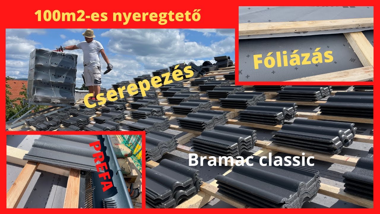 100m2-es nyeregtető 6. Rész: Cserepezés (#tető, #Bramac, #Cserép)