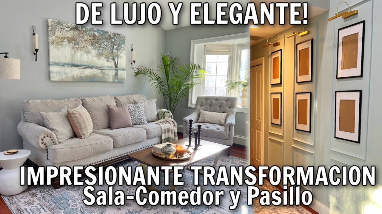 TRANSFORMACIÓN IMPRESIONANTE de la SALA 😱 DIY PARED ELEGANTE | ideas para DECORAR una SALA - COMEDOR