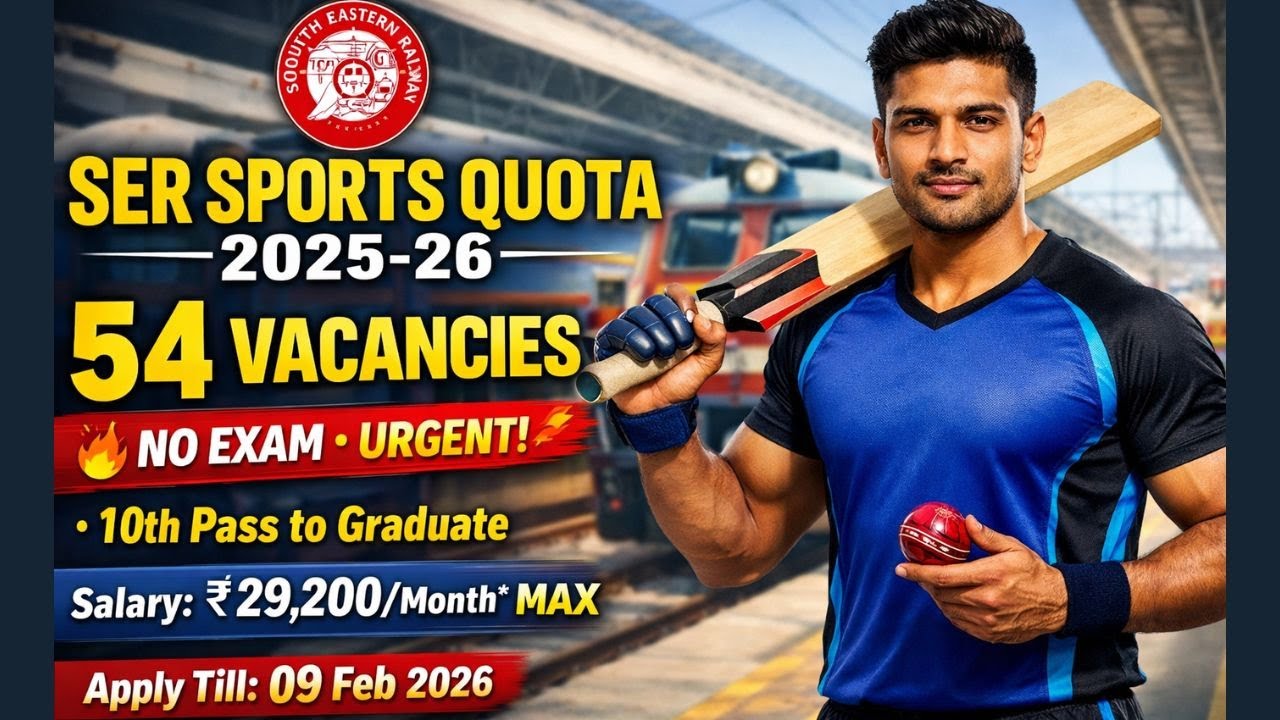 🚨 Railway Sports Quota 2026 | 54 Vacancy | No Exam | Salary ₹29,200 #govtjobs